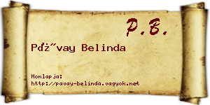 Pávay Belinda névjegykártya
